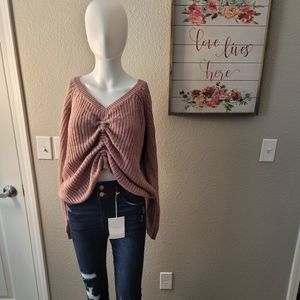 Mauve ruched sweater